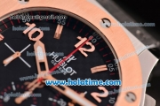 Hublot Big Bang Chronograph Swiss Valjoux 7750-DD Automatic Steel Case with Rose Gold Bezel and Black Dial (YR)