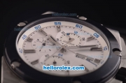 IWC Ingenieur Doppelchronograph Asia ST17 Automatic Steel Case with PVD Bezel and White Dial - 7750 Coating