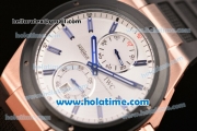 IWC Ingenieur Asia ST Automatic Rose Gold Case with Black Rubber Strap White Dial and PVD Bezel