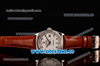 Rolex Day-Date Asia 2813/Swiss ETA 2836/Clone Rolex 3135 Automatic Steel Case with White Dial and Diamonds Markers (BP)