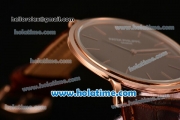 Patek Philippe Calatrava Miyota OS2035 Quartz Rose Gold Case with Brown Dial and Stick Markers