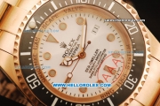 Rolex Oyster Perpetual Deepsea Sea-Dweller Automatic Movement Full Rose Gold with Black Bezel and White Dial
