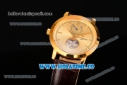 Vacheron Constantin Patrimony Tourbillon Swiss ETA 2824 Automatic Yellow Gold Case with Stick Markers and Gold Dial