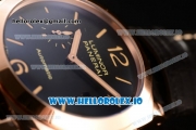 Panerai Luminor Marina 1950 3 Days Automatic Composite Asia Automatic Rose Gold Case Black Dial With Stick/Arabic Numeral Markers Black Leather Strap