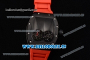 Richard Mille RM053 Asia Automatic PVD Case with Skeleton Dial and Red Rubber Strap