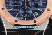 Audemars Piguet Royal Oak Miyota Quartz Two Tone Case/Bracelet with Blue Dial and Stick Markers