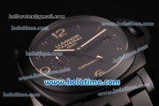 Panerai PAM00438 Luminor 1950 3 Days GMT P.9001 Automatic Full PVD with Yellow Numeral Markers and Black Dial -1:1 Original (Z)