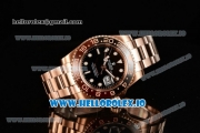 Rolex GTM-Master II 2836 Automatic Rose Gold Case with Black Dial Dots Markers and Steel Bracelet