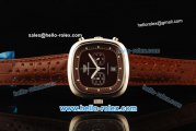 Tag Heuer Silverstone Chronograph Quartz Movement Steel Case with Brown Dial and Brown Leather Strap