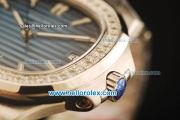 Patek Philippe Nautilus Swiss ETA 2824 Automatic Steel Case with Diamond Bezel and Blue Dial-Steel Strap 1:1 Original