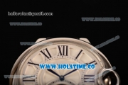 Cartier Ballon Bleu De Tourbillon Asia Automatic Steel Case with White Dial and Black Leather Strap - Roman Numeral Markers