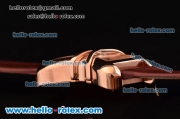 Cartier Tank Enlacée Swiss Quarz Rose Gold Case with Silver Dial and Brown Leather Strap