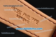 Patek Philippe Calatrava Miyota Quartz Rose Gold Case with Roman Numeral Markers and Brown Dial