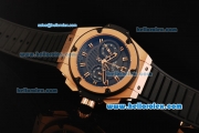 Hublot King Power Limited Edition Chronograph Swiss Valjoux 7750 Automatic Movement Rose Gold Case with Rose Gold Bezel and Black Rubber Strap