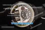 HYT H1 Clone HTY Cal.101 Manual Winding PVD Case with White Dial Arabic Numeral Markers and Rubber Strap