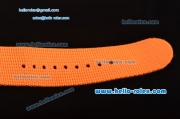 Rolex Stealth Flame Explorer II Bamfor Asia 2813 Automatic PVD Case with Orange Nylon Strap Black Dial Orange Markers