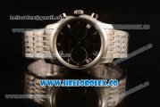 1:1 Omega De Ville Co-Axial Chrono Clone Omega 9300 Automatic Steel Case with Black Dial and Steel Bracelet - (EF)