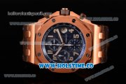 Audemars Piguet Royal Oak Offshore Pride of Argentina Swiss Valjoux 7750 Automatic Rose Gold Case with Brown Leather Strap Blue Dial and White Arabic Numeral Markers - 1:1 Original (J12)