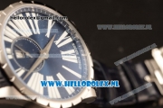 Roger Dubuis Excalibur Clone Roger Dubuis RD830 Automatic Steel Case with Blue Dial Stick Markers and Black Genuine Leather