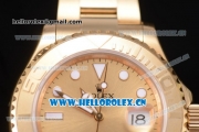 Rolex Yacht-Master 40 Clone Rolex 3135 Automatic Yellow Gold Case/Bracelet with Yellow Gold Dial and Dot Markers (BP)