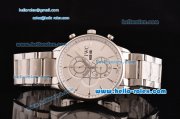 IWC Portuguese Chrono Japanese Miyota OS10 Quartz Steel Steel Case Stick Markers with Stainless Steel Strap and White Dial