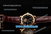 Vacheron Constantin Patrimony Tourbillon Swiss ETA 2824 Automatic Yellow Gold Case with Black Dial and Diamonds Markers