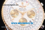 Breitling Navitimer 01 Swiss Valjoux 7750 Automatic Steel Case with White Dial Brown Leather Strap and Stick/Arabic Numeral Markers (GF)