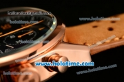 Tag Heuer Carrera Calibre 1887 Space X Chrono Miyota OS10 Quartz Rose Gold Case with Brown Leahter Strap and Black Dial