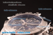 Breitling Chronomat Evolution Chronograph Swiss Valjoux 7750 Automatic Full Steel with Blue Dial and Stick Markers-Lady Size