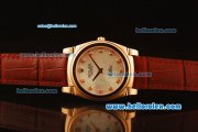 Rolex Cellini Swiss Quartz Rose Gold Case with White MOP Dial and Brown Leather Strap-Diamond Markers Rolex Cellini Swiss Quartz Rose Gold Case with White MOP Dial and Brown Leather Strap-Diamond Markers