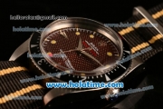 Rolex Milgauss Vintage 1950s Asia 2813 Automatic Steel Case with Brown Dial Yellow Markers and Nylon Strap