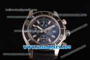 Breitling Superocean Chronograph II Chronograph Swiss Valjoux 7750 Automatic Steel Case with Black Dial Black Rubber Strap and Blue Second Hand