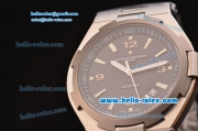 Vacheron Constantin Overseas Swiss ETA 2836 Automatic Steel Case with Blue Dial Titanium Bezel and Stick Markers