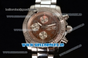 Breitling Super Avenger II 7705 Automatic Steel Case with Brown Dial Arabic Numeral Markers and Steel Bracelet (GF)