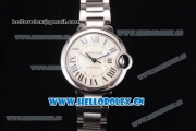 Cartier Ballon Bleu Medium Asia Automatic Stainless Steel Case/Bracelet with Silver Dial and Roman Numeral Markers (YF)