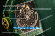 Richard Mille RM027-03 Miyota 9015 Automatic PVD Case with Black Dial and Green Nylon Strap