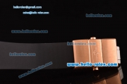 Ulysse Nardin Maxi Marine Chrono Japanese Miyota OS20 Quartz Rose Gold Case with Black Rubber Strap and Black/Silver Dial