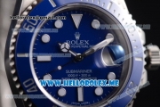 Rolex Submariner Clone Rolex 3135 Automatic Stainless Steel Case/Bracelet with Blue Dial and Dot Markers - 1:1 Original