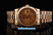 Rolex Datejust Oyster Perpetual Chronometer Automatic with Brown Dial and Roman Marking