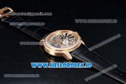 Audemars Piguet Millenary Miyota 9015 Automatic Rose Gold Case White Dial With Roman Numeral Markers Black Leather Strap