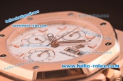 Audemars Piguet City of Sails Chronograph Swiss Valjoux 7750 Movement Rose Gold Case with White Dial