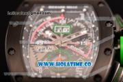 Richard Mille RM11-01 Mancini Chronograph Swiss Valjoux 7750 Automatic PVD Case with Skeleton Dial and White Markers - 1:1 Original