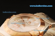 Omega Constellation Swiss ETA Quartz Movement Rose Gold Bezel with Silver Dial and Rose Gold Stick Markers - Lady Model