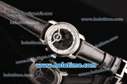 Vacheron Constantin Malte Asia ST25 Automatic Steel Case with Black Leather Strap and White/Black Dial