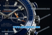 Omega Seamaster Planet Ocean Chrono Clone Omega 9300 Automatic Steel Case with Blue Dial and Stainless Steel Bracelet (EF)