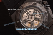 Hublot Big Bang Ferrari Swiss Valjoux 7750-SHG Automatic PVD Case with Stick/Numeral Marekrs Black Dial and Black Rubber Strap