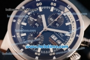 IWC Aquatimer Chronograph Cousteau Divers Swiss Valjoux 7750-SHG-MD Automatic Steel Case with White Markers and Blue Dial - 1:1 Original