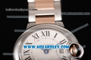 Cartier Ballon Bleu De Small Swiss Quartz Rose Gold/Steel Case with White Dial Two Tone Bracelet and Roman Numeral Markers