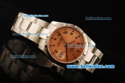 Rolex Oyster Perpetual Date Automatic Movement ETA Coating Case with Orange Dial and Black Roman Numerals