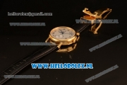 Breguet Classique Moonphase 9015 Auto Yellow Gold Case with White Dial and Black Leather Strap